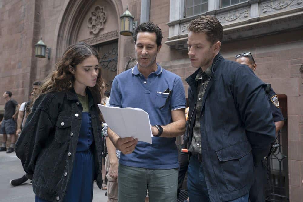 MANIFEST -- "Unclaimed Baggage" Episode 104 -- Pictured: (l-r) Luna Blaise, Director Craig Zisk, Josh Dallas -- (Photo by: Peter Kramer/NBC/Warner Brothers)