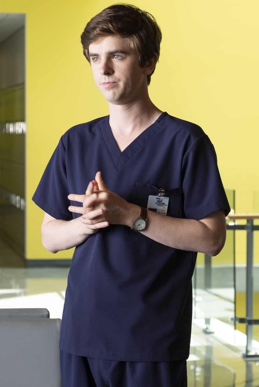 THE GOOD DOCTOR - "Tough Titmouse" - Shaun (Freddie Highmore) recalls his own past to help an intellectually disabled teenager face separation from his mother, while Claire (Antonia Thomas) is put between an injured teenage rock climber and her worried parents. Meanwhile, Glassman's (Richard Schiff) post-op hallucinations force him to confront a personal tragedy on "The Good Doctor," MONDAY, OCT. 15 (10:00-11:00 p.m. EDT), on The ABC Television Network. (ABC/Eike Schroter) THE GOOD DOCTOR - "Tough Titmouse" - Shaun (Freddie Highmore) recalls his own past to help an intellectually disabled teenager face separation from his mother, while Claire (Antonia Thomas) is put between an injured teenage rock climber and her worried parents. Meanwhile, Glassman's (Richard Schiff) post-op hallucinations force him to confront a personal tragedy on "The Good Doctor," MONDAY, OCT. 15 (10:00-11:00 p.m. EDT), on The ABC Television Network. (ABC/Eike Schroter)