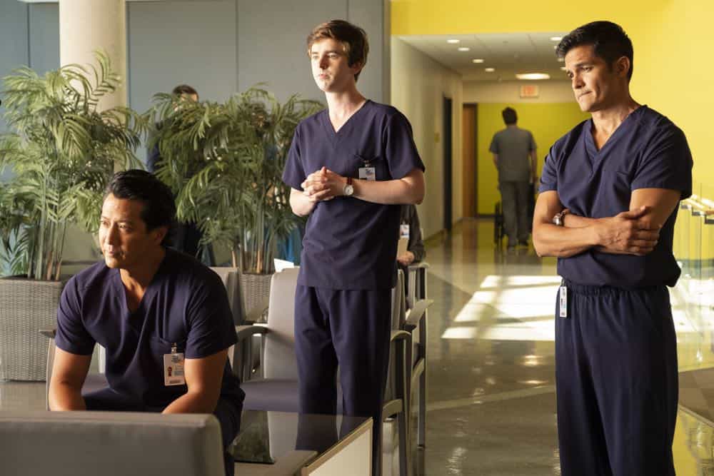 THE GOOD DOCTOR - "Tough Titmouse" - Shaun (Freddie Highmore) recalls his own past to help an intellectually disabled teenager face separation from his mother, while Claire (Antonia Thomas) is put between an injured teenage rock climber and her worried parents. Meanwhile, Glassman's (Richard Schiff) post-op hallucinations force him to confront a personal tragedy on "The Good Doctor," MONDAY, OCT. 15 (10:00-11:00 p.m. EDT), on The ABC Television Network. (ABC/Eike Schroter)