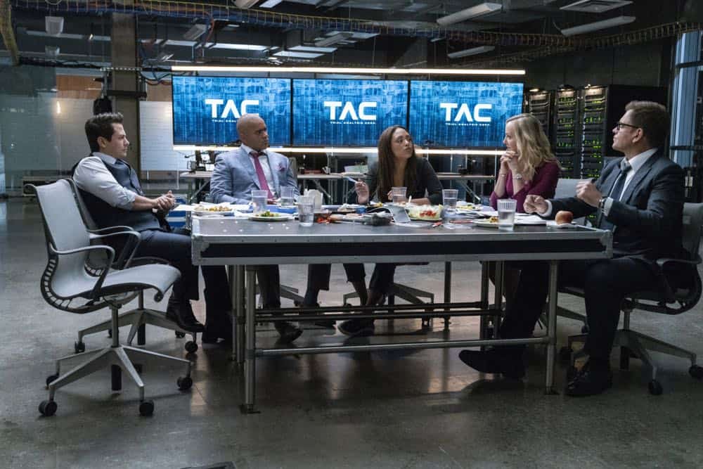 "Justice for Cable" - Bull and the TAC team work on their most personal case to date when they assist Cable's mother in bringing a civil suit against the CEO of the global bank that helped finance the terrorists responsible for the bridge collapse that killed Cable. Also, Marissa enlists her former Homeland Security co-worker and international banking cyber-investigator, Taylor Rentzel, to help with the suit, on BULL, Monday, Oct. 15 (10:00-11:00 PM, ET/PT) on the CBS Television Network. Pictured L-R: Freddy Rodriguez as Benny ColÃÂón, Mackenzie Meehan as Taylor Rentzel, Chris Jackson as Chunk Palmer, Jaime Lee Kirchner as Danny James, Geneva Carr as Marissa Morgan, and Michael Weatherly as Dr. Jason Bull Photo: David Giesbrecht/CBS ÃÂé2018 CBS Broadcasting, Inc. All Rights Reserved