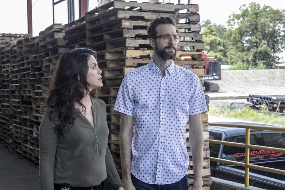 "Legacy" -- After a petty officer is found murdered under a shrimping boat, the NCIS investigation uncovers a conspiracy in the tight-knit local fishing community. Also, Lasalle awaits the final results of the tax fraud investigation into his familyÃÂs company, on NCIS: NEW ORLEANS, Tuesday, Oct. 16 (10:00-11:00 PM, ET/PT) on the CBS Television Network. Pictured L-R: Vanessa Ferlito as FBI Special Agent Tammy Gregorio and Rob Kerkovich as Forensic Scientist Sebastian Lund Photo: Skip Bolen/CBS é2018 CBS Broadcasting, Inc. All Rights Reserved