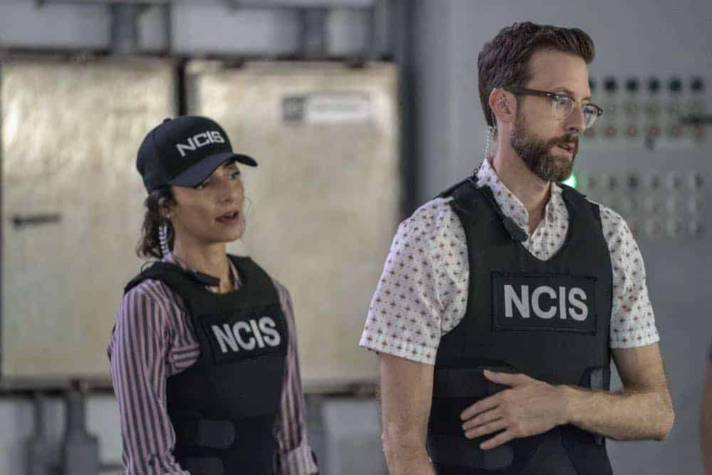 "Legacy" -- After a petty officer is found murdered under a shrimping boat, the NCIS investigation uncovers a conspiracy in the tight-knit local fishing community. Also, Lasalle awaits the final results of the tax fraud investigation into his familyÃÂs company, on NCIS: NEW ORLEANS, Tuesday, Oct. 16 (10:00-11:00 PM, ET/PT) on the CBS Television Network. Pictured L-R: Necar Zadegan as Special Agent Hannah Khoury and Rob Kerkovich as Forensic Scientist Sebastian Lund Photo: Skip Bolen/CBS é2018 CBS Broadcasting, Inc. All Rights Reserved