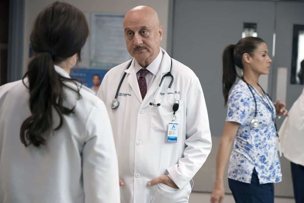 NEW AMSTERDAM -- "Boundaries" Episode 104 -- Pictured: Anupam Kher as Dr. Vijay Kapoor -- (Photo by: Virginia Sherwood/NBC)