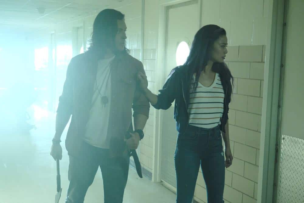 THE GIFTED: L-R: Blair Redford and Jamie Chung in the "outMatched" episode of THE GIFTED airing Tuesday, Oct. 16 (8:00-9:00 PM ET/PT) on FOX. ©2018 Fox Broadcasting Co. Cr: Guy D'Alema/FOX. THE GIFTED: L-R: Blair Redford and Jamie Chung in the "outMatched" episode of THE GIFTED airing Tuesday, Oct. 16 (8:00-9:00 PM ET/PT) on FOX. ©2018 Fox Broadcasting Co. Cr: Guy D'Alema/FOX.