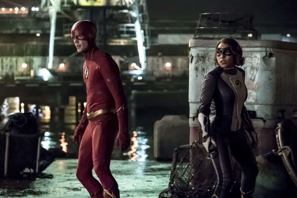 The Flash -- "Blocked" -- Image Number: FLA502b_0020b.jpg -- Pictured (L-R): Grant Gustin as The Flash and Jessica Parker Kennedy as XS -- Photo: Katie Yu/The CW -- é 2018 The CW Network, LLC. All rights reserved