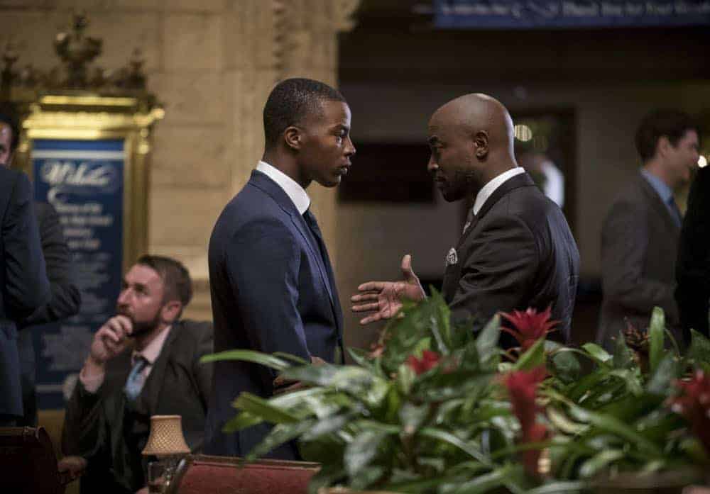 All American -- "99 Problems"-- Image Number: ALA102c_0142b.jpg -- Pictured (L-R): Daniel Ezra as Spencer and Taye Diggs as Billy -- Photo: Jesse Giddings/The CW -- é 2018 The CW Network, LLC. All Rights Reserved