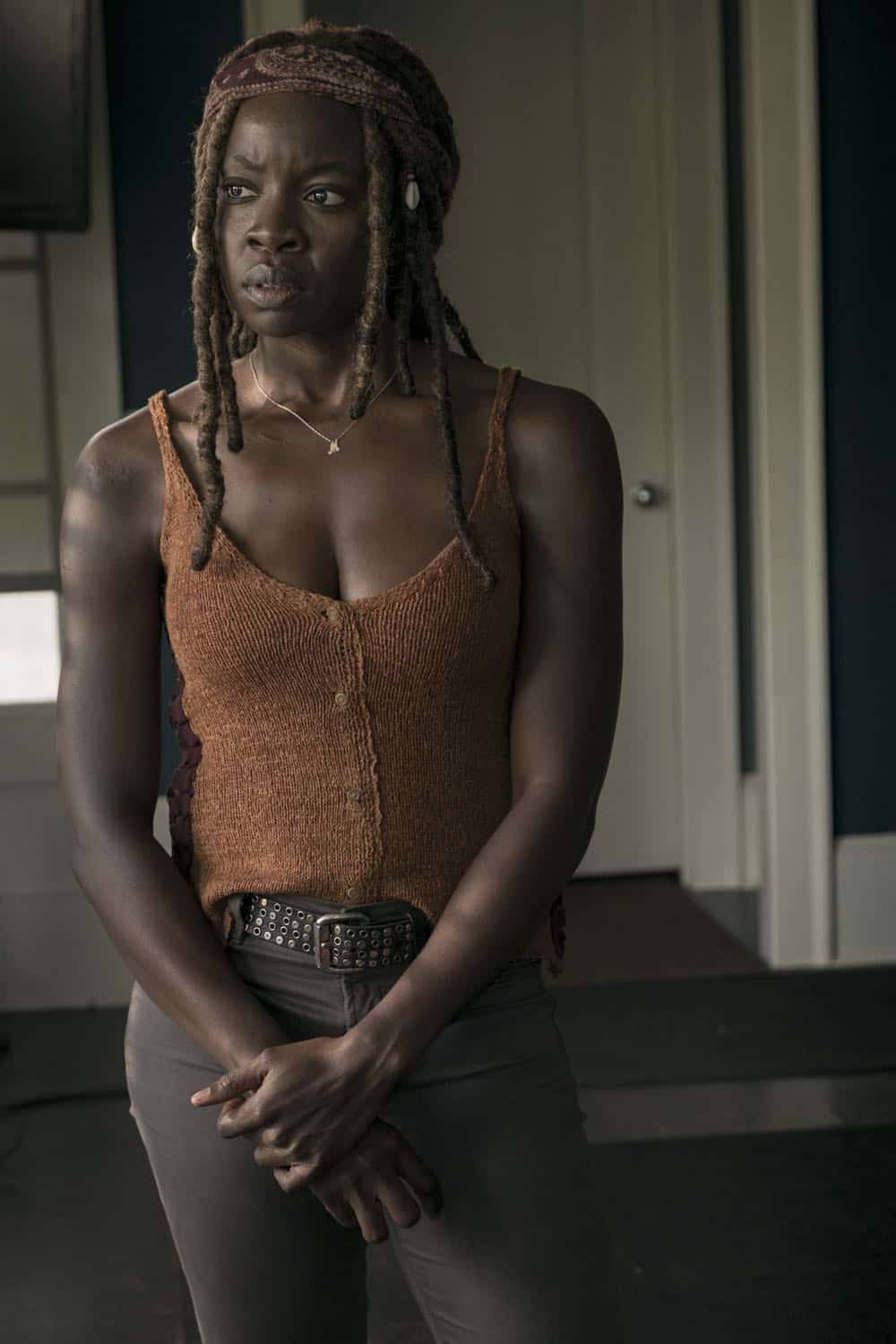 Danai Gurira as Michonne - The Walking Dead _ Season 9, Episode 3 - Photo Credit: Gene Page/AMC Danai Gurira as Michonne - The Walking Dead _ Season 9, Episode 3 - Photo Credit: Gene Page/AMC