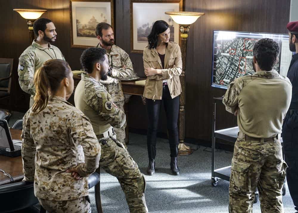 "The Worst of Conditions" -- After tragedy strikes, Jason is faced with a huge decision regarding his future with Bravo Team, on SEAL TEAM, Wednesday, Oct. 17 (9:00-10:00 PM, ET/PT) on the CBS Television Network. Pictured: Ruffin Prentiss as Summer Kairos, Neil Brown Jr. as Ray Perry, Judd Lormand as Lieutenant Commander Eric Blackburn, Jessica Paré as Mandy Ellis. Photo: MontyBrinton/CBS é2018 CBS Broadcasting, Inc. All Rights Reserved "The Worst of Conditions" -- After tragedy strikes, Jason is faced with a huge decision regarding his future with Bravo Team, on SEAL TEAM, Wednesday, Oct. 17 (9:00-10:00 PM, ET/PT) on the CBS Television Network. Pictured: Ruffin Prentiss as Summer Kairos, Neil Brown Jr. as Ray Perry, Judd Lormand as Lieutenant Commander Eric Blackburn, Jessica Paré as Mandy Ellis. Photo: MontyBrinton/CBS é2018 CBS Broadcasting, Inc. All Rights Reserved