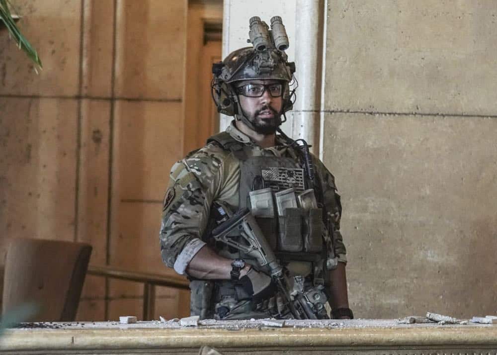 "The Worst of Conditions" -- After tragedy strikes, Jason is faced with a huge decision regarding his future with Bravo Team, on SEAL TEAM, Wednesday, Oct. 17 (9:00-10:00 PM, ET/PT) on the CBS Television Network. Pictured: Neil Brown Jr. as Ray Perry. Photo: MontyBrinton/CBS é2018 CBS Broadcasting, Inc. All Rights Reserved