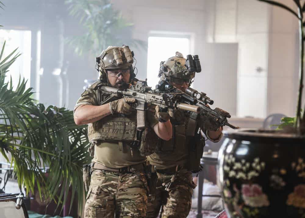 "The Worst of Conditions" -- After tragedy strikes, Jason is faced with a huge decision regarding his future with Bravo Team, on SEAL TEAM, Wednesday, Oct. 17 (9:00-10:00 PM, ET/PT) on the CBS Television Network. PicturedL to R: AJ Buckley as Sonny Quinn and Max Thieriot as Clay Spenser. Photo: MontyBrinton/CBS é2018 CBS Broadcasting, Inc. All Rights Reserved