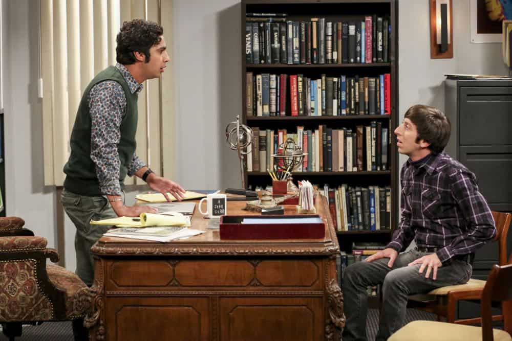 "The Planetarium Collision" -- Pictured: Rajesh Koothrappali (Kunal Nayyar) and Howard Wolowitz (Simon Helberg). When Amy doesn't have time to work on super-asymmetry, Sheldon goes to great lengths to ensure she's available to work with him even it if means accidentally sabotaging her career in the process. Also, Koothrappali doesn't want Wolowitz to join him in hosting a show at the planetarium, on THE BIG BANG THEORY, Thursday, Oct. 18 (8:00-8:31 PM, ET/PT) on the CBS Television Network. Emmy Award winner Bob Newhart returns as Arthur Jeffries. Photo: Michael Yarish/Warner Bros. Entertainment Inc. é 2018 WBEI. All rights reserved.