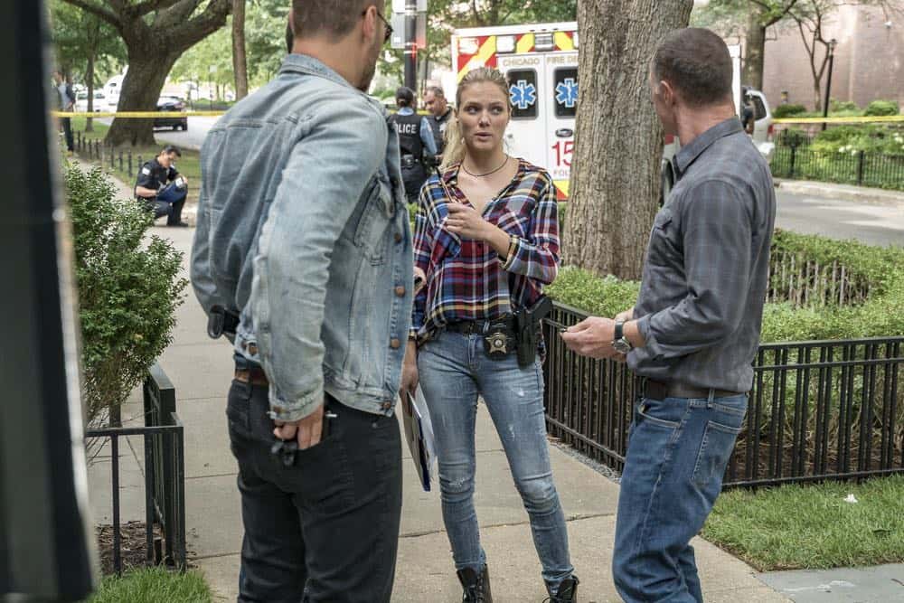 CHICAGO P.D. -- "Ride Along" Episode 604 -- Pictured: (l-r) Patrick John Flueger as Adam Ruzek, Tracy Spiridakos as Hailey Upton, Jason Beghe as Hank Voight -- (Photo by: Matt Dinerstein/NBC) CHICAGO P.D. -- "Ride Along" Episode 604 -- Pictured: (l-r) Patrick John Flueger as Adam Ruzek, Tracy Spiridakos as Hailey Upton, Jason Beghe as Hank Voight -- (Photo by: Matt Dinerstein/NBC)