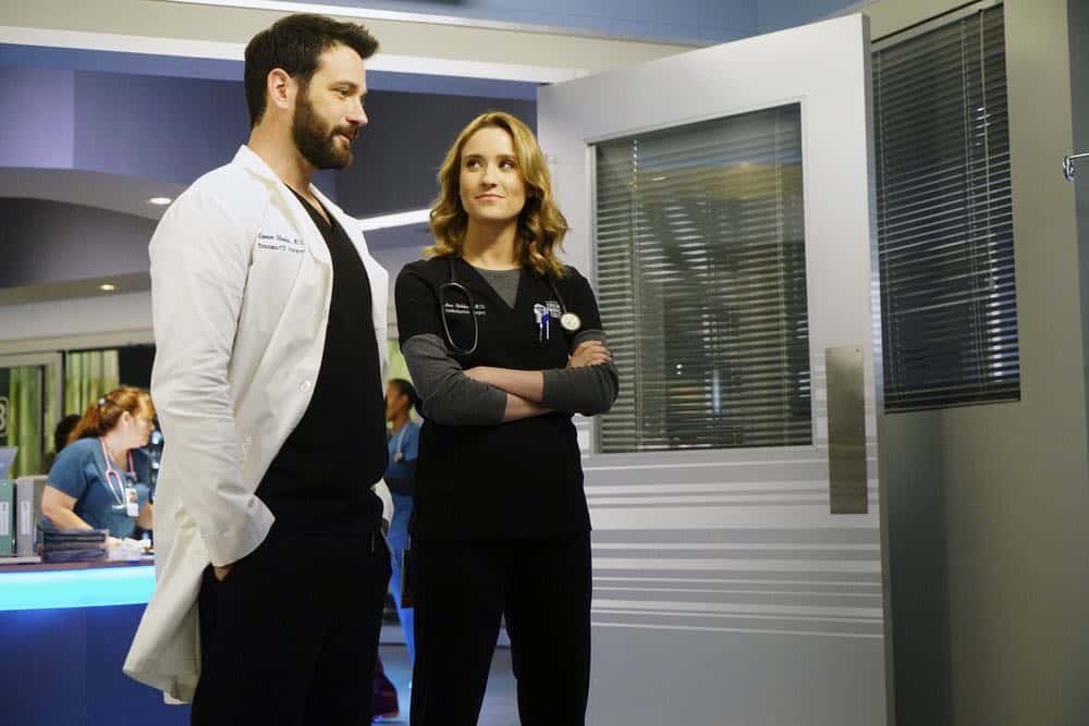 CHICAGO MED -- "Backed Against The Wall" Episode 404 -- Pictured: (l-r) Colin Donnell as Connor Rhodes, Norma Kuhling as -- (Photo by: Elizabeth Sisson/NBC)