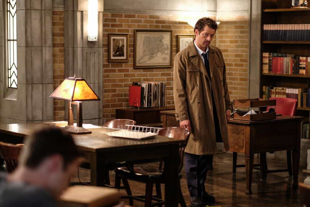 Supernatural -- "Gods and Monsters" -- Image Number: SN1402A_0083b.jpg -- Pictured: Misha Collins as Castiel -- Photo: Robert Falconer/The CW -- é 2018 The CW Network, LLC All Rights Reserved