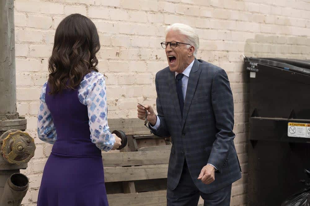 THE GOOD PLACE -- "Jeremy Bearimy" Episode 305 -- Pictured: Ted Danson as Michael -- (Photo by: Colleen Hayes/NBC) THE GOOD PLACE -- "Jeremy Bearimy" Episode 305 -- Pictured: Ted Danson as Michael -- (Photo by: Colleen Hayes/NBC)