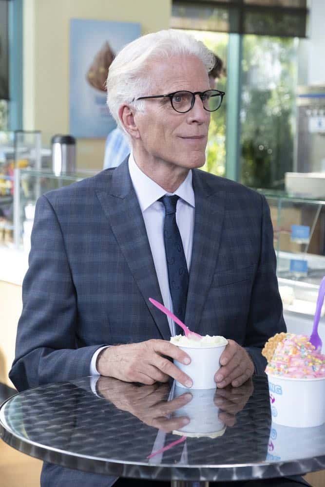 THE GOOD PLACE -- "Jeremy Bearimy" Episode 305 -- Pictured: Ted Danson as Michael -- (Photo by: Colleen Hayes/NBC)