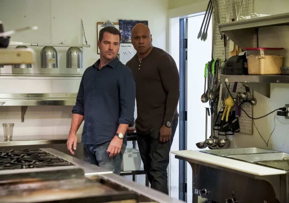 "Hit List" -- Pictured: Chris O'Donnell (Special Agent G. Callen) and LL COOL J (Special Agent Sam Hanna). The NCIS team is in danger after their pictures, as well as Mosley and her son's names, are included on a cartel hit list. Also, NCIS Deputy Director Louis Ochoa (Esai Morales) arrives with Special Prosecutor John Rogers (Peter Jacobson) to interview Mosley about the off-the-books mission in Mexico, on NCIS: LOS ANGELES, Sunday, Oct. 21 (9:30-10:30 PM, ET/9:00-10:00 PM, PT) on the CBS Television Network. Gerald McRaney guest stars as Retired Navy Admiral Hollace Kilbride. Photo: Sonja Flemming/CBS é2018 CBS Broadcasting, Inc. All Rights Reserved. "Hit List" -- Pictured: Chris O'Donnell (Special Agent G. Callen) and LL COOL J (Special Agent Sam Hanna). The NCIS team is in danger after their pictures, as well as Mosley and her son's names, are included on a cartel hit list. Also, NCIS Deputy Director Louis Ochoa (Esai Morales) arrives with Special Prosecutor John Rogers (Peter Jacobson) to interview Mosley about the off-the-books mission in Mexico, on NCIS: LOS ANGELES, Sunday, Oct. 21 (9:30-10:30 PM, ET/9:00-10:00 PM, PT) on the CBS Television Network. Gerald McRaney guest stars as Retired Navy Admiral Hollace Kilbride. Photo: Sonja Flemming/CBS é2018 CBS Broadcasting, Inc. All Rights Reserved.