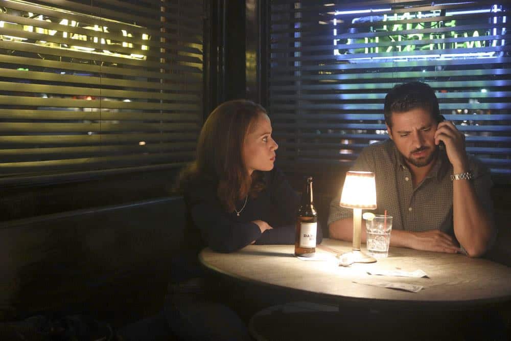 MANIFEST -- "Connecting Flights" Episode 105 -- Pictured: (l-r) Victoria Cartagena as Lourdes, J.R. Ramirez as Jared Vasquez -- (Photo by: Craig Blankenhorn/NBC/Warner Brothers) MANIFEST -- "Connecting Flights" Episode 105 -- Pictured: (l-r) Victoria Cartagena as Lourdes, J.R. Ramirez as Jared Vasquez -- (Photo by: Craig Blankenhorn/NBC/Warner Brothers)