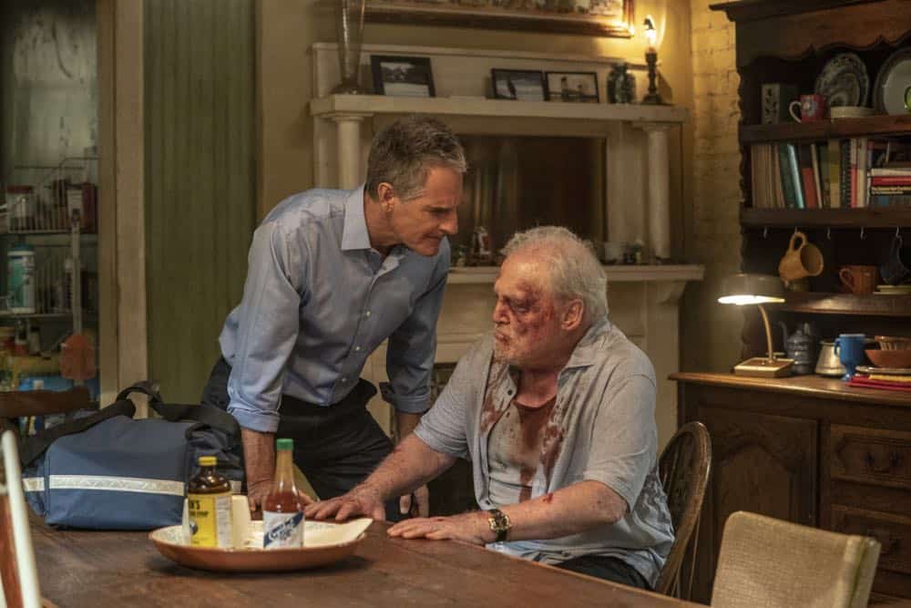"In the Blood" - Pride's father, Cassius Pride (Stacy Keach), is wrapped up in an NCIS case involving a notorious unsolved casino heist from several years ago. Also, Pride meets a family member he never knew existed, on the milestone 100th episode of NCIS: NEW ORLEANS, Tuesday, Oct. 23 (10:00-11:00 PM, ET/PT) on the CBS Television Network. Pictured L-R: Scott Bakula as Special Agent Dwayne Pride and Stacy Keach as Cassius Pride Photo: Skip Bolen/CBS é2018 CBS Broadcasting, Inc. All Rights Reserved "In the Blood" - Pride's father, Cassius Pride (Stacy Keach), is wrapped up in an NCIS case involving a notorious unsolved casino heist from several years ago. Also, Pride meets a family member he never knew existed, on the milestone 100th episode of NCIS: NEW ORLEANS, Tuesday, Oct. 23 (10:00-11:00 PM, ET/PT) on the CBS Television Network. Pictured L-R: Scott Bakula as Special Agent Dwayne Pride and Stacy Keach as Cassius Pride Photo: Skip Bolen/CBS é2018 CBS Broadcasting, Inc. All Rights Reserved