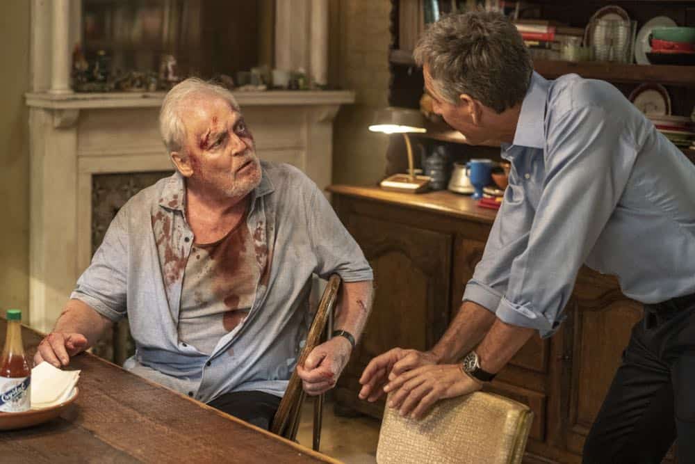 "In the Blood" - Pride's father, Cassius Pride (Stacy Keach), is wrapped up in an NCIS case involving a notorious unsolved casino heist from several years ago. Also, Pride meets a family member he never knew existed, on the milestone 100th episode of NCIS: NEW ORLEANS, Tuesday, Oct. 23 (10:00-11:00 PM, ET/PT) on the CBS Television Network. Pictured L-R: Stacy Keach as Cassius Pride and Scott Bakula as Special Agent Dwayne Pride Photo: Skip Bolen/CBS é2018 CBS Broadcasting, Inc. All Rights Reserved "In the Blood" - Pride's father, Cassius Pride (Stacy Keach), is wrapped up in an NCIS case involving a notorious unsolved casino heist from several years ago. Also, Pride meets a family member he never knew existed, on the milestone 100th episode of NCIS: NEW ORLEANS, Tuesday, Oct. 23 (10:00-11:00 PM, ET/PT) on the CBS Television Network. Pictured L-R: Stacy Keach as Cassius Pride and Scott Bakula as Special Agent Dwayne Pride Photo: Skip Bolen/CBS é2018 CBS Broadcasting, Inc. All Rights Reserved