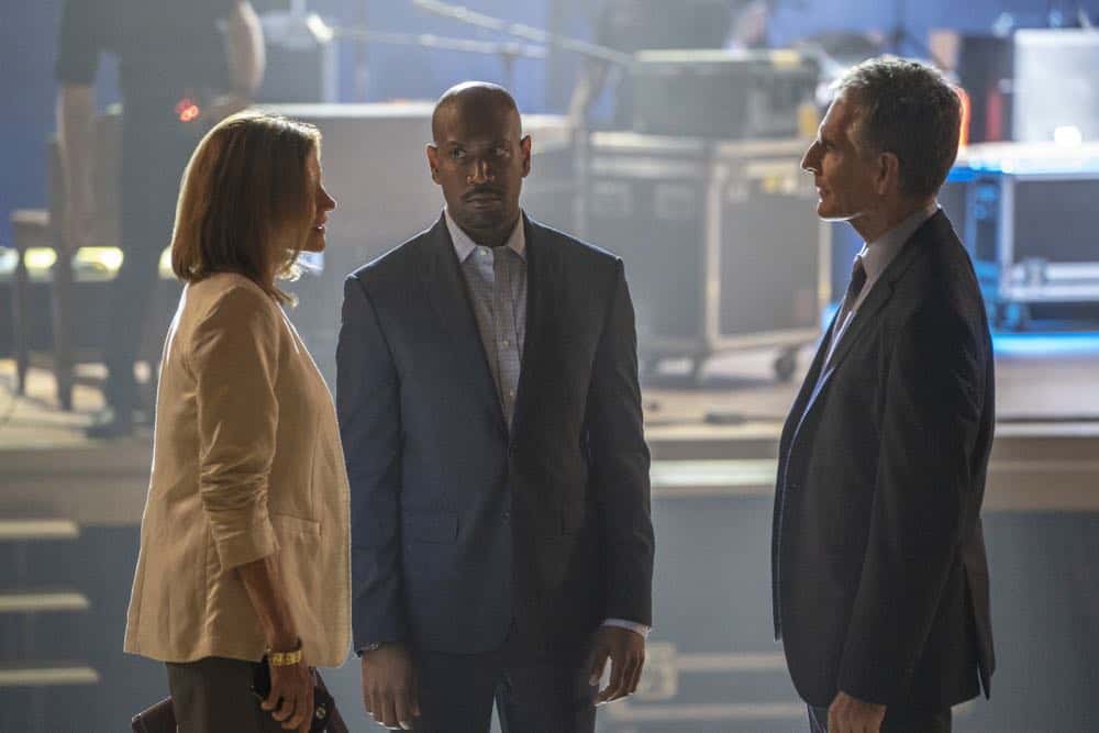 "In the Blood" - Pride's father, Cassius Pride (Stacy Keach), is wrapped up in an NCIS case involving a notorious unsolved casino heist from several years ago. Also, Pride meets a family member he never knew existed, on the milestone 100th episode of NCIS: NEW ORLEANS, Tuesday, Oct. 23 (10:00-11:00 PM, ET/PT) on the CBS Television Network, scheduled to air on the CBS Television Network. Pictured L-R: Melinda McGraw as Gina Powell, Bryan Terrell Clark as Todd Jamieson, and Scott Bakula as Special Agent Dwayne Pride Photo: Skip Bolen/CBS é2018 CBS Broadcasting, Inc. All Rights Reserved "In the Blood" - Pride's father, Cassius Pride (Stacy Keach), is wrapped up in an NCIS case involving a notorious unsolved casino heist from several years ago. Also, Pride meets a family member he never knew existed, on the milestone 100th episode of NCIS: NEW ORLEANS, Tuesday, Oct. 23 (10:00-11:00 PM, ET/PT) on the CBS Television Network, scheduled to air on the CBS Television Network. Pictured L-R: Melinda McGraw as Gina Powell, Bryan Terrell Clark as Todd Jamieson, and Scott Bakula as Special Agent Dwayne Pride Photo: Skip Bolen/CBS é2018 CBS Broadcasting, Inc. All Rights Reserved