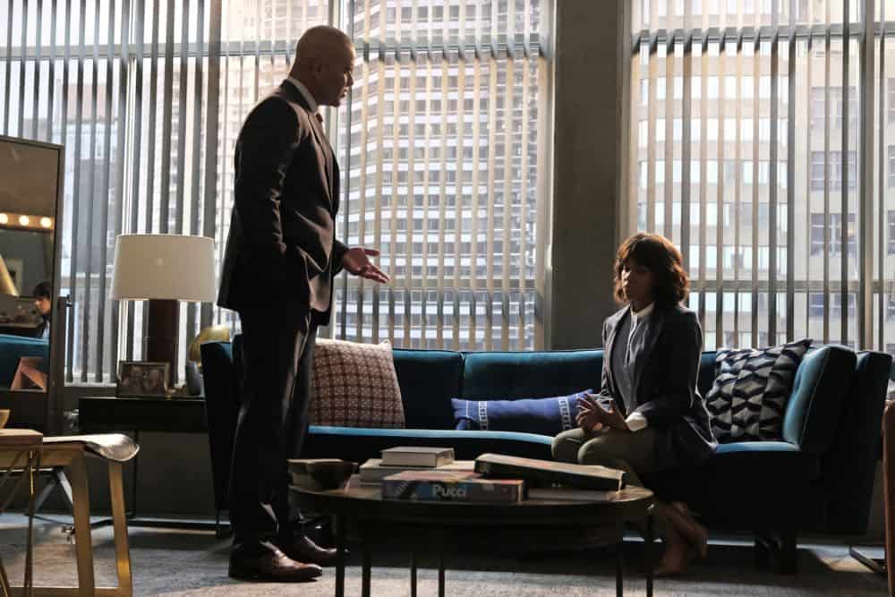 "The Missing Piece" - Bull joins the defense team of a seemingly unwinnable case when a man he believes is innocent, is put on trial for murder after his submission to a DNA database links him to a homicide. Also, while Bull and Benny work toward selecting jurors who are predisposed to trust their gut instinct rather than incontrovertible evidence, Danny and Mackenzie research whether their client's DNA could have been contaminated, on BULL, Monday, Oct. 22 (10:00-11:00 PM, ET/PT) on the CBS Television Network. Pictured L-R: Chris Jackson as Chunk Palmer and China Shavers as Jody Harper Photo: Jojo Whilden/CBS é2018 CBS Broadcasting, Inc. All Rights Reserved "The Missing Piece" - Bull joins the defense team of a seemingly unwinnable case when a man he believes is innocent, is put on trial for murder after his submission to a DNA database links him to a homicide. Also, while Bull and Benny work toward selecting jurors who are predisposed to trust their gut instinct rather than incontrovertible evidence, Danny and Mackenzie research whether their client's DNA could have been contaminated, on BULL, Monday, Oct. 22 (10:00-11:00 PM, ET/PT) on the CBS Television Network. Pictured L-R: Chris Jackson as Chunk Palmer and China Shavers as Jody Harper Photo: Jojo Whilden/CBS é2018 CBS Broadcasting, Inc. All Rights Reserved