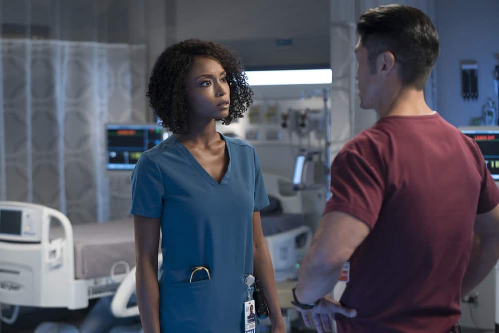 CHICAGO MED -- "Never Going Back To Normal" Episode 501 -- Pictured: (l-r) Yaya DaCosta as April Sexton, Brian Tee as Dr. Ethan Choi -- (Photo by: Elizabeth Sisson/NBC)